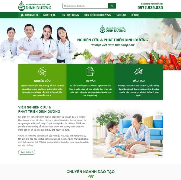 Theme wordpress giới thiệu 02 - giới thiệu viện nghiên cứu