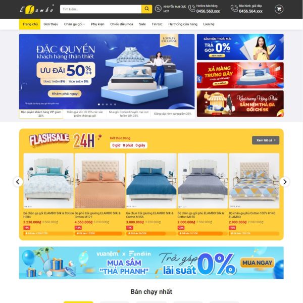 Theme wordpress bán nệm 01