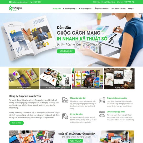 Theme wordpress dịch vụ in ấn - quảng cáo