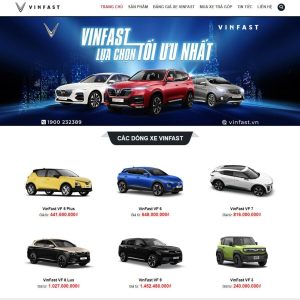 Giao diện theme WordPress bán xe VinFast chuyên nghiệp, thiết kế hiện đại, tùy biến dễ dàng với Flatsome.