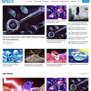 Giao diện theme WordPress tin tức tiền số chuyên nghiệp, hiển thị các bài viết về crypto, tiền ảo và coin.