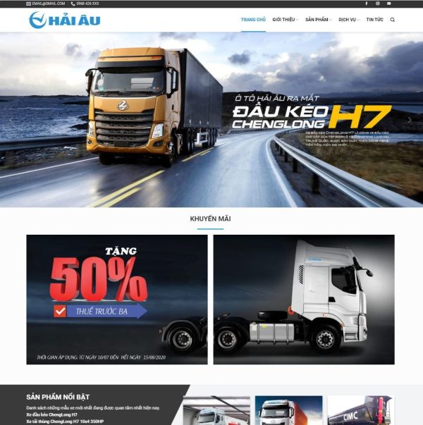 Theme wordpress bán xe tải, xe đầu kéo